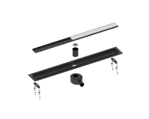 Душевой лоток TIMO Drain System 700 с двусторонней панелью "plate" под плитку, Чёрный (DS230207/03) Душевой лоток TIMO Drain System 700 с двусторонней панелью "plate" под плитку, Чёрный (DS230207/03)
