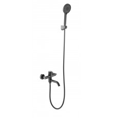 Смеситель VODA "Vessel Gun Metal" для ванны, короткий излив, с аксессуарами, темно-серый (VSL54GM)