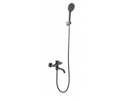 Смеситель VODA "Vessel Gun Metal" для ванны, короткий излив, с аксессуарами, темно-серый (VSL54GM)