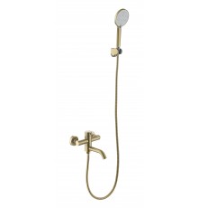 Смеситель VODA "Vessel Gold" для ванны, короткий излив, с аксессуарами, золотой (VSL54G)