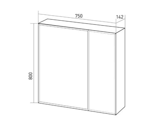 Зеркальный шкаф 75x80 см белый глянец 1Marka Соната У29559