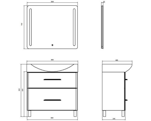 Зеркало 82x70 см ASB-Mebel Андрия