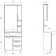 Зеркальный шкаф 67,2x106 см белый ASB-Mebel Мессина