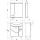 Зеркальный шкаф 65x80 см белый ясень L ASB-Mebel Альфа