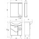 Зеркальный шкаф 65x80 см белый ясень R ASB-Mebel Альфа