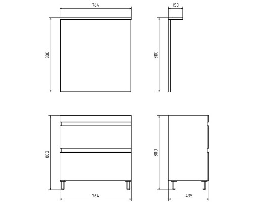 Зеркало 76,4x80 см светлый орех ASB-Mebel Коста