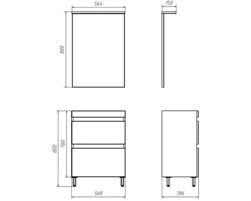 Зеркало 56,4x80 см светлый орех ASB-Mebel Коста