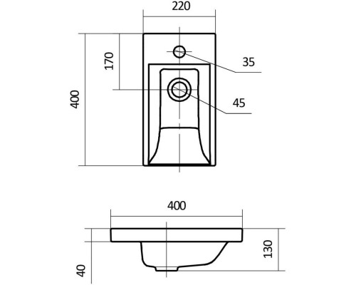 Комплект мебели белый/дуб золотой 40 см ASB-Mebel Марко