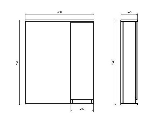 Зеркальный шкаф 60x74,4 см белый/дуб золотой R ASB-Mebel Марко