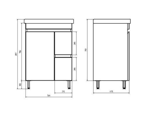 Тумба с раковиной белый/дуб золотой 60,5 см ASB-Mebel Марко