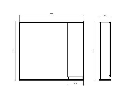 Зеркальный шкаф 80x74,4 см белый/дуб золотой R ASB-Mebel Марко