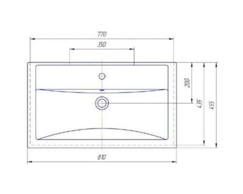 Тумба с раковиной ясень белый 81 см ASB-Mebel Коста