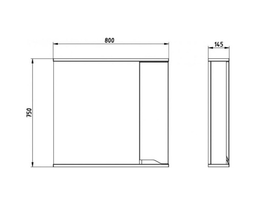 Зеркальный шкаф 80x75 см белый R ASB-Mebel Бари