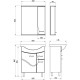 Тумба с раковиной белый ясень 66 см ASB-Mebel Альфа