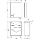 Комплект мебели белый ясень 66 см ASB-Mebel Альфа