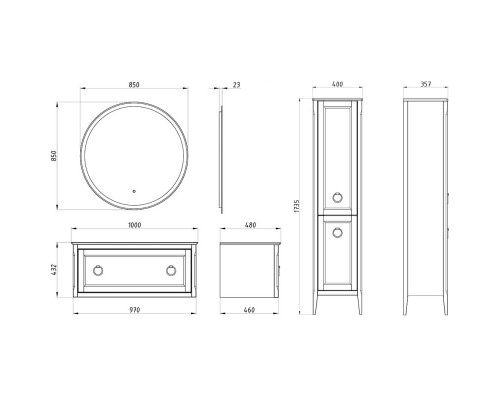 Зеркало 85x85 см ASB-Woodline Марика 4607947231915