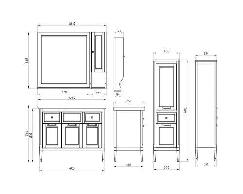 Зеркало 77x85 см белый серебряная патина ASB-Woodline Гранда 4607947230383