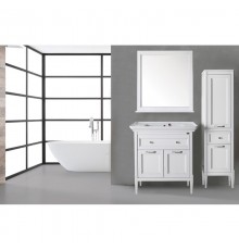 Комплект мебели белый серебряная патина 86 см с зеркалом ASB-Woodline Гранда