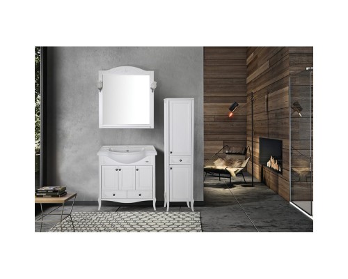 Комплект мебели белый серебряная патина 81 см ASB-Woodline Салерно