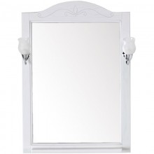 Зеркало 64x90,1 см белый серебряная патина ASB-Woodline Салерно 4627072675835