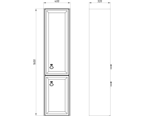 Пенал напольный слоновая кость R ASB-Woodline Риола 4607947232554