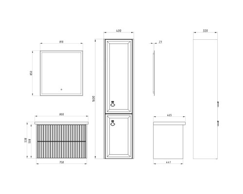 Тумба капучино матовый 75,8 см ASB-Woodline Риола 4607947232639