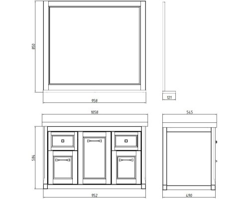 Тумба синий матовый 95,2 см ASB-Woodline Толедо 4607947232912