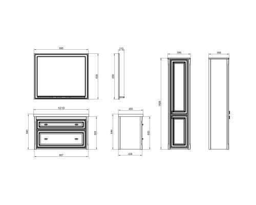 Зеркало 99,5x83,9 см бежевый матовый ASB-Woodline Кастелло 4607947233278