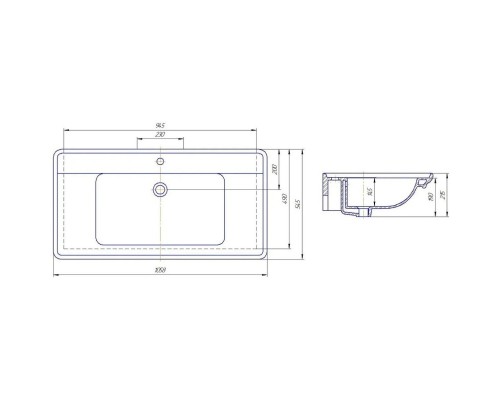 Комплект мебели синий матовый 105,8 см ASB-Woodline Толедо