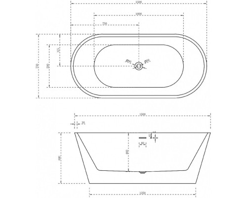 Акриловая ванна 150x75 см Abber AB9320-1.5