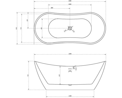 Акриловая ванна 180x80 см Abber AB9322