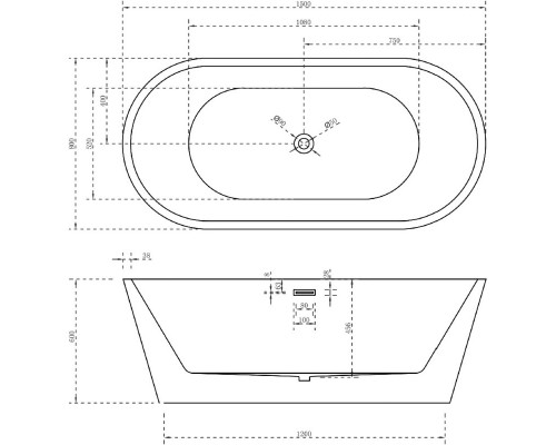 Акриловая ванна 150x80 см Abber AB9203-1.5