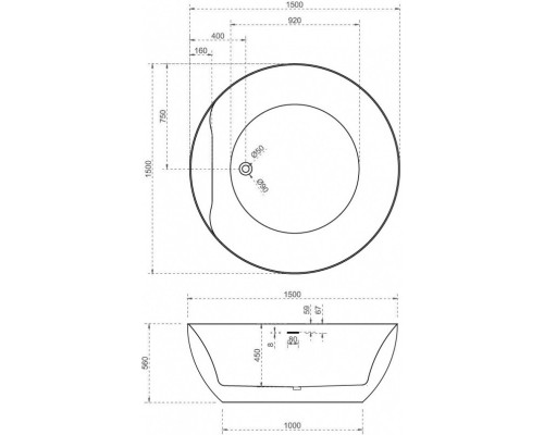 Акриловая ванна 150x150 см Abber AB9280