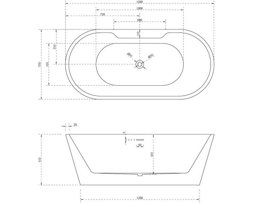 Акриловая ванна 150x70 см Abber AB9299-1.5