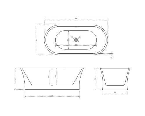 Акриловая ванна 160x80 см Abber AB9201-1.6