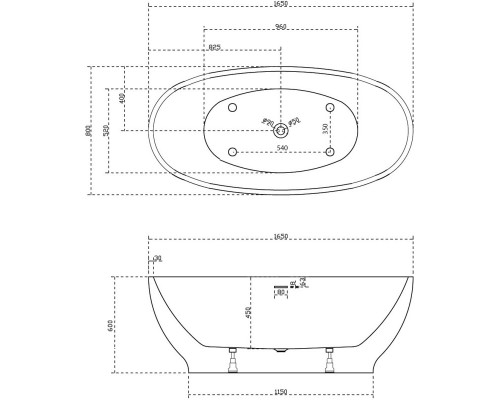 Акриловая ванна 165x80 см Abber AB9207