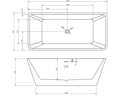 Акриловая ванна 170x80 см Abber AB9212-1.7