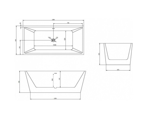 Акриловая ванна 150x80 см Abber AB9224-1.5