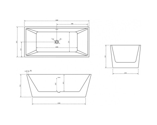 Акриловая ванна 160x80 см Abber AB9224-1.6