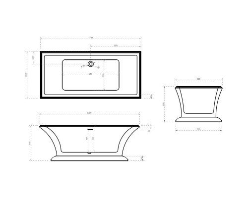 Акриловая ванна 170x80 см Abber AB9238