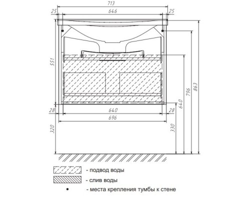 Тумба с раковиной белый глянец 71,3 см Aima Design Breeze У40415