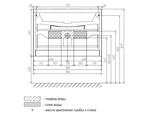 Тумба с раковиной белый глянец 80,6 см Aima Design Cloud У40416