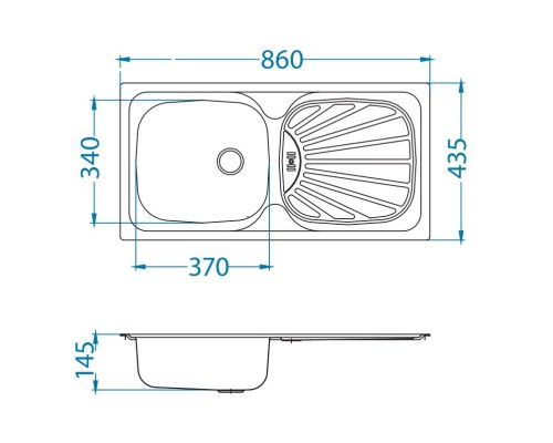 Кухонная мойка Alveus Basic 80 NAT полированная сталь 1008844