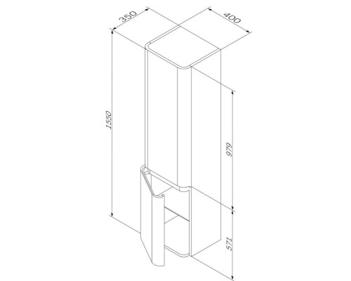 Пенал подвесной серый шелк глянец R Am.Pm Sensation M30CHR0406FG