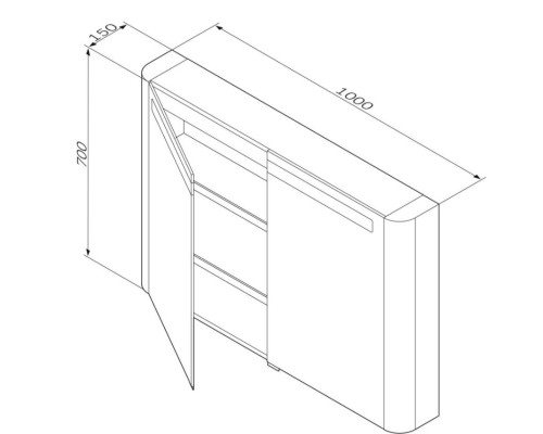 Зеркальный шкаф 100x70 см серый шелк глянец Am.Pm Sensation M30MCX1001FG