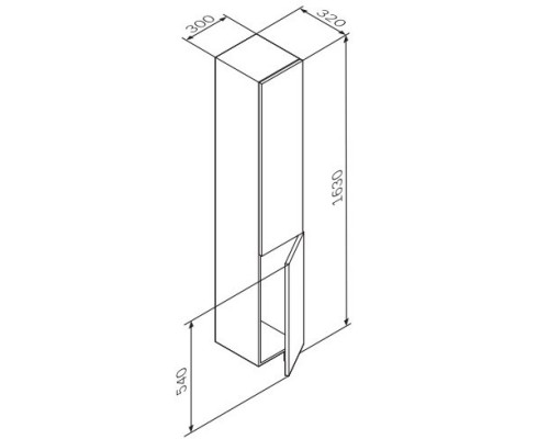 Пенал подвесной орех R Am.Pm Gem M90CHR0306NF