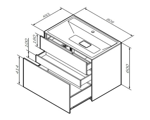 Тумба белый матовый 80,8 см Am.Pm Inspire 2.0 M50AFHX0803WM