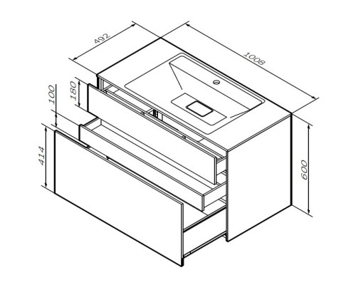 Тумба под раковину белый матовый 100,8 см Am.Pm Inspire 2.0 M50AFHX1003WM