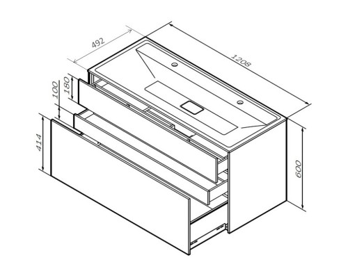 Тумба серый матовый 120,8 см Am.Pm Inspire 2.0 M50AFHX1203EGM