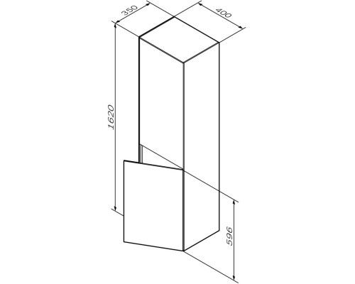 Пенал подвесной графит матовый L/R Am.Pm Inspire 2.0 M50ACHX0406GM